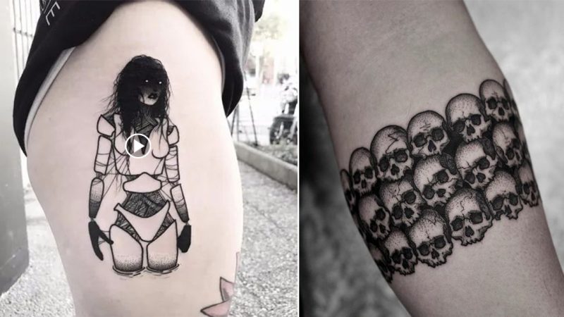 30+ Satanic Blackwork Tattoos for the Brave and the Bold