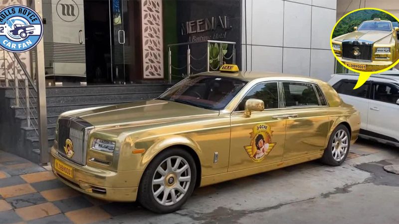A Taxi Unlike Any Other: Millionaire’s Gold-Wrapped Rolls-Royce Phantom Turns Heads in India