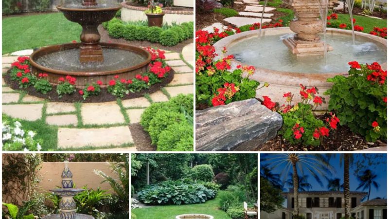 25 Stunning Front Yard Water Fountain Landscape Designs to Elevate Your Home’s Elegance